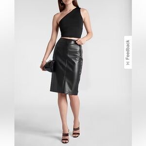NWT Express High Waisted Faux Leather Pencil Skirt